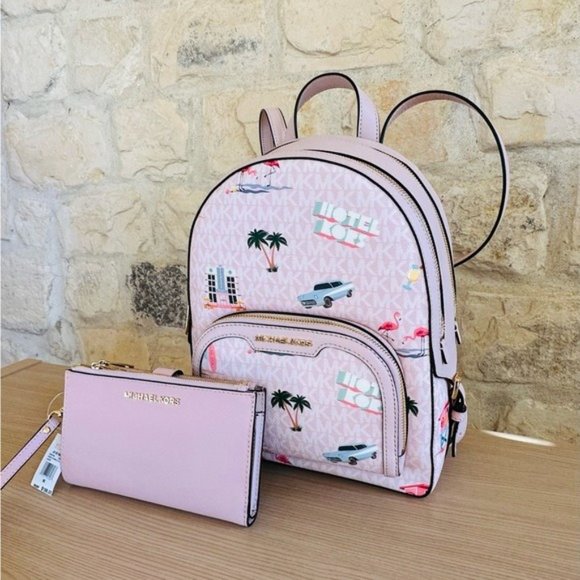 Michael Kors Jaycee medium zip signature zip backpack&wallet NWT authentic - Picture 2 of 13